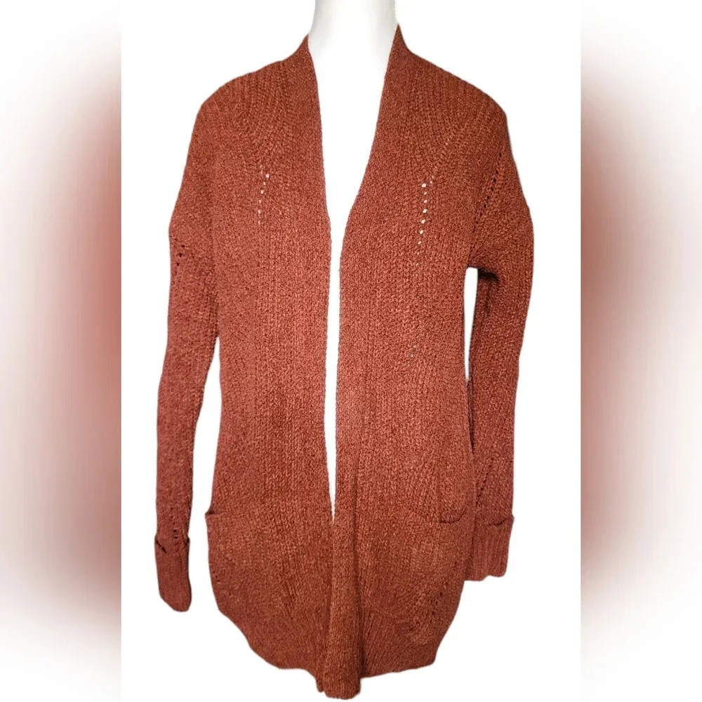 NWT HIPPIE Rose Brown Knit Cardigan Size XS